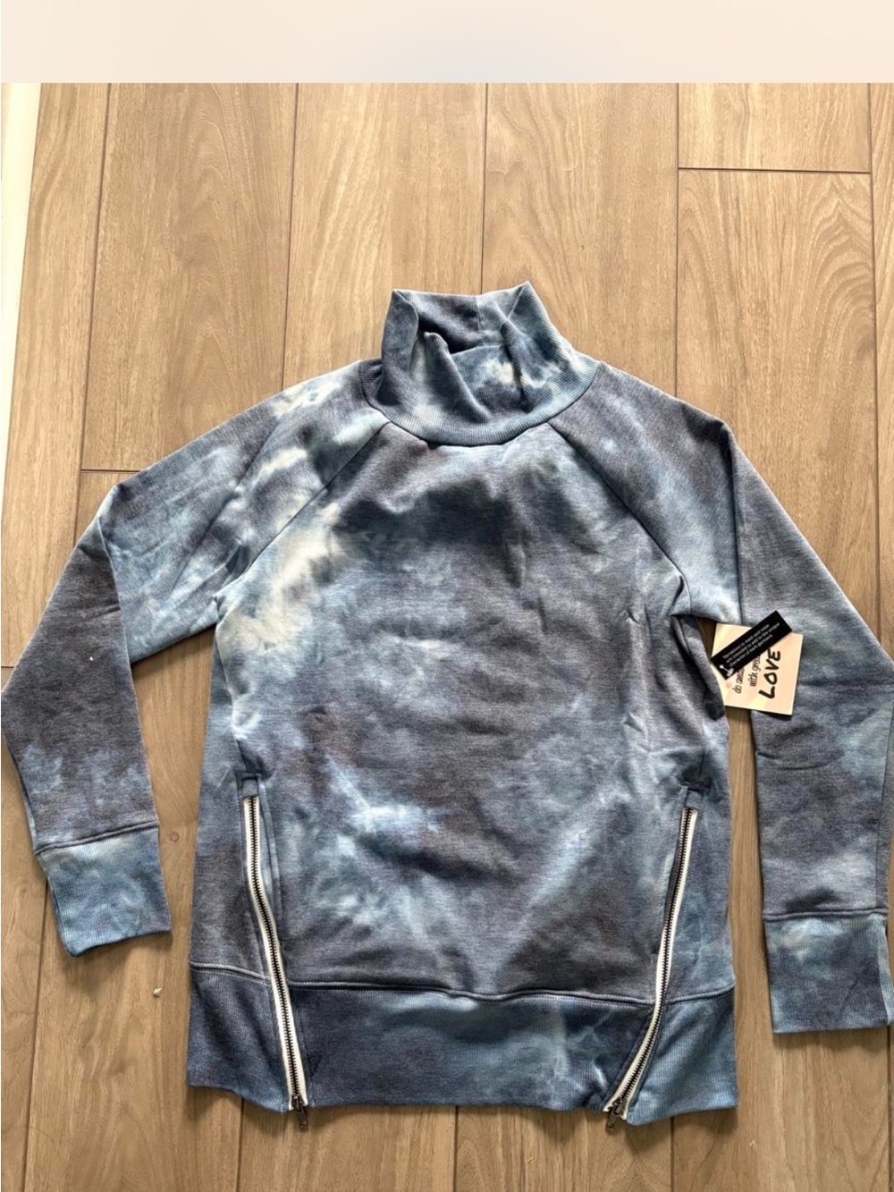 Tie-Dye Blue mock neck Sweatshirt